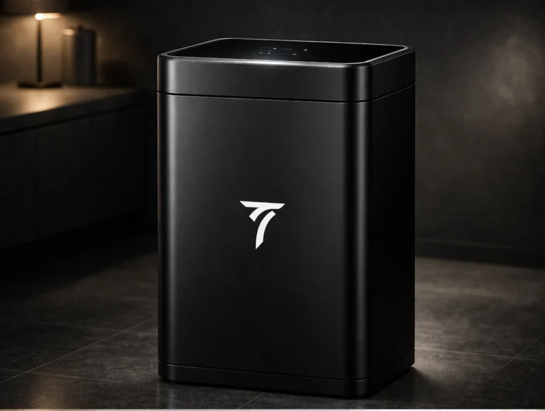 Bild von der Neatbox in Obsidian Black, in einem dunklen ästhetischen Raum.