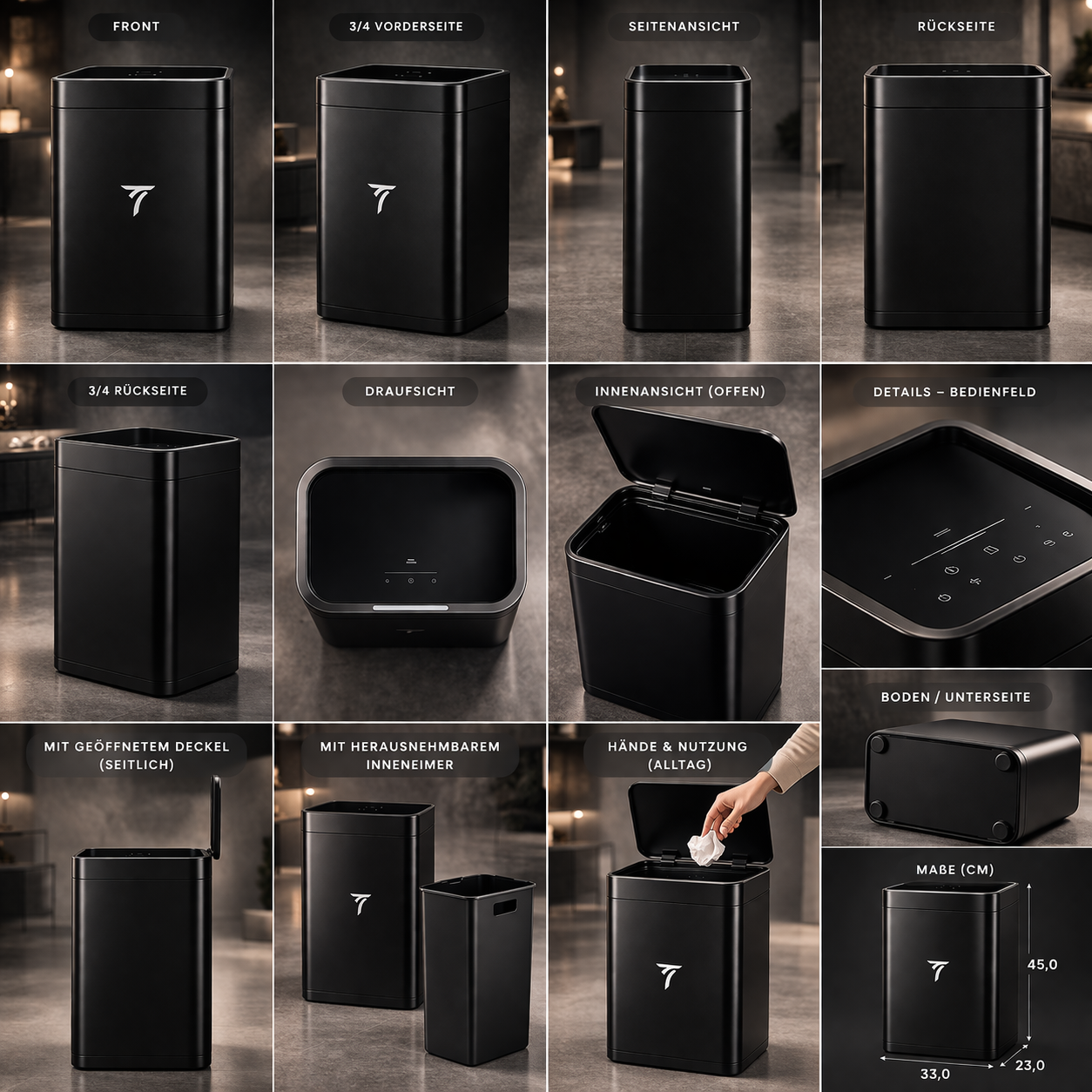 Bild mit einzelnen Funktionen der NeatBox in Obsidian Black